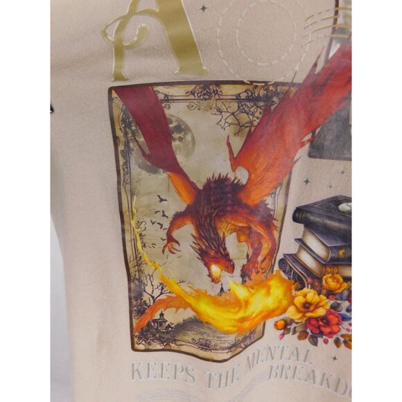 A Book A Day Tee Beige Fantasy Graphic T-Shirt Bella + Canvas L - Picture 4 of 12